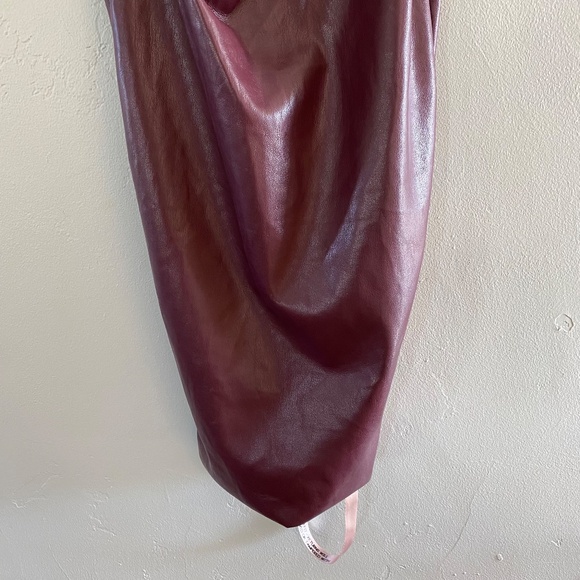 House of CB Raven Leather Corset Bodycon Off Shoulder Midi Dress XS Mulberry - Picture 6 of 11